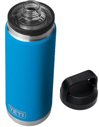 YETI Rambler 26 oz Bottle, Leakproof, Vacuum Insulated, Stainless Steel with Chug Cap, Big Wave Blue