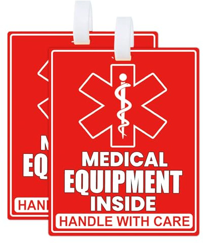 Medical Equipment Inside Tag 2Pack Red White Double Sided PVC Card 4x5