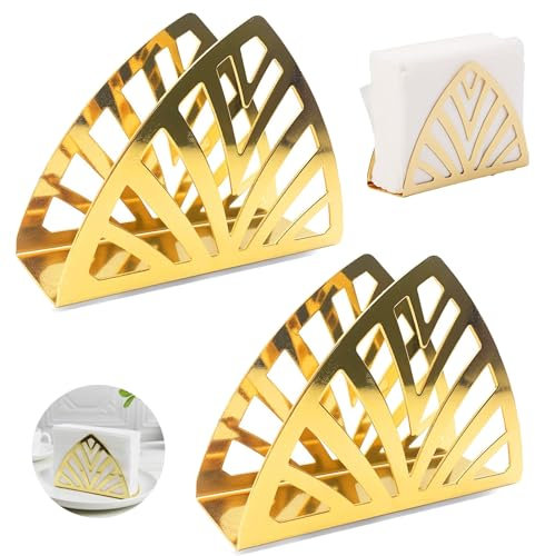 GANILITY Serviettenhalter, 2 Stück, Modern, Gold, Edelstahl, Freistehender, Für Küchenarbeitsplatte und Coffeeshop