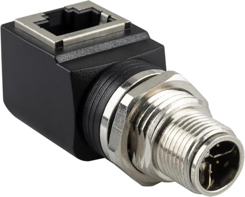 Lonlonty Adattatore M12 X Code a 8 poli su RJ45, Categoria 6, Ethernet industriale 10 GbE, Connettore Schermato, Impermeabile IP68, per Applicazioni e di Automazione (Maschio)
