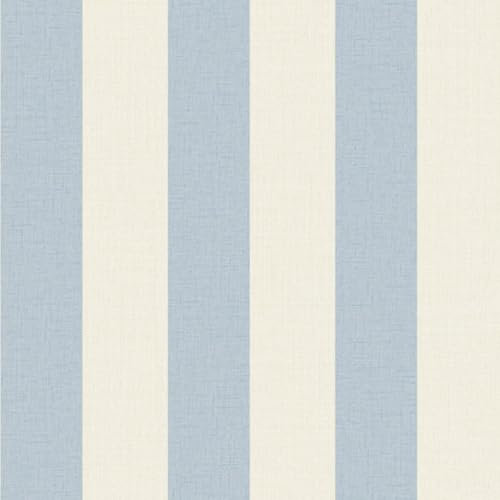 Maison Striped Blue White Wallpaper - Stylish Modern Trendy Feature Wall - Textured Paste The Wall Vinyl