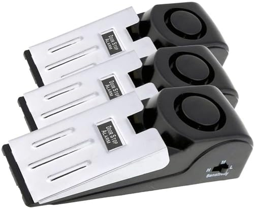Meichoon Fermaporta dell'allarme cuneo per interni 120 db forte anti-furto portatile antivento per casa hotel intrusione rilevamento allarme sicurezza protezione personale sicurezza viaggi sicurezza