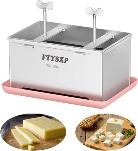 FTYSXP Tofu Press 304 Stainless Steel Tofu Presses/Paneer Press, 10-30 Minutes tofu Pressing and Shaping,Can be Used for Cheese/ham Presses, Heavy Duty with Adjustable Pressure XL ﻿ (22 * 16 * 12 cm)