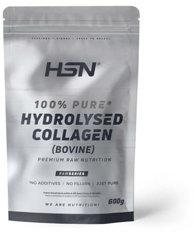 HSN Collagene Idrolizzato Bovino in Polvere | Senza Sapore 600g | 10g Peptidi di Collagene a Basso Peso Molecolare | Senza Additivi né Conservanti | Misurino Non Incluso | Non-OGM, Senza Glutine