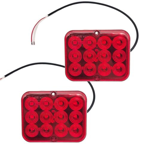 YOYOCOOL 2PCS Luz Antiniebla Trasera Roja 12 V LED Impermeable para Camiones, Remolques de Coches, Tractores, Caravanas - ECE Homologado