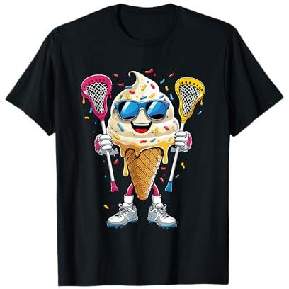 Lacrosse Ice Cream Drip Helmet Sticks Sports Fans Players T-Shirt