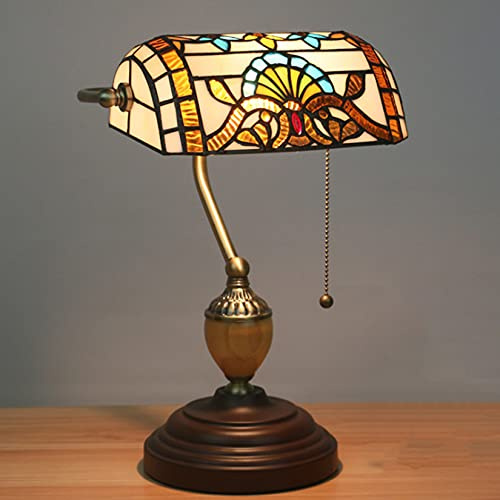 YRYRYW Lampada da banchieri in Vetro colorato in Stile Lampada per Pianoforte Vintage per Pianoforte per Pianoforte per la scrivania della Barra da Ufficio, Lega di Zinco Base, Lega di Zinco di Base