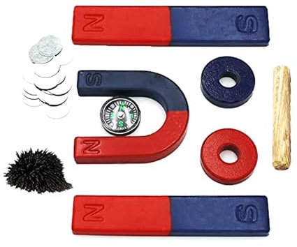 Magnete für Kinder Klassenzimmer Studenten Bildung Wissenschaft Experiment Kind Magnete Kit Set einschließlich Bar/Ring/Hufeisen Magnete/Kompass/Eisen Feilen