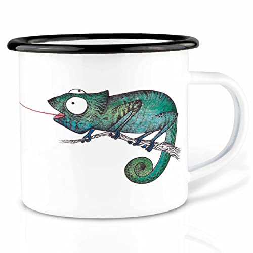 Ligarti® emalj kopp (lätt och robust) | Design Cup, campingmugg handgjord i Tyskland | kaffekopp, emaljmugg