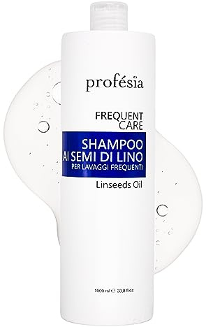 PROFESIA Shampoo für trockenes Haar mit Leinsamen, 1000 ml, häufiges Waschen, Anti-Frizz, Stärkung, Geschmeidigkeit - feuchtigkeitsspendend, professionell, repariert beschädigtes Haar