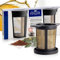 finum® BREWING BASKET SET M Teesieb Für Losen Tee, Edelstahl Teefilter mit Abtropfschale, Dauerfilter für Tee und Kaffee, BPA frei, Größe M, Schwarz