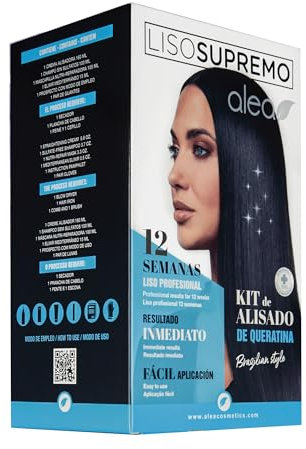 ALEA – Supreme Smooth Kit – 160 ml Glättungscreme + 100 ml sulfatfreies Shampoo + 100 ml Maske + 15 ml Elixier – Keratin zur Haarglättung – 12 Wochen lang – Weiches und glänzendes Haar