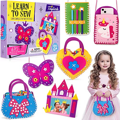 Tacobear Kit de Couture Enfant Licorne Papillon Château Kit de Loisir Creatif Couture en Feutre Bricolage Jouets Créatifs Licorne Cadeau Activites manuelles pour Enfant Fille 5 6 7 8 9 ans