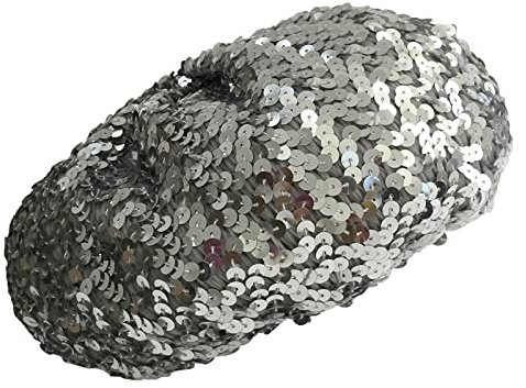 JK Home paljett basker hatt glittrande lysande mössa keps för kvinnor flickor halloween festival festklubb, rolig kostym stretch sjöjungfru dans keps, SILVER, one size