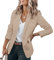 Cicy Bell Giacche da Abito Blazer da Donna Blazer Casual da Donna Giacche da Lavoro a Maniche Lunghe Aperte sul Davanti Cachi XXL