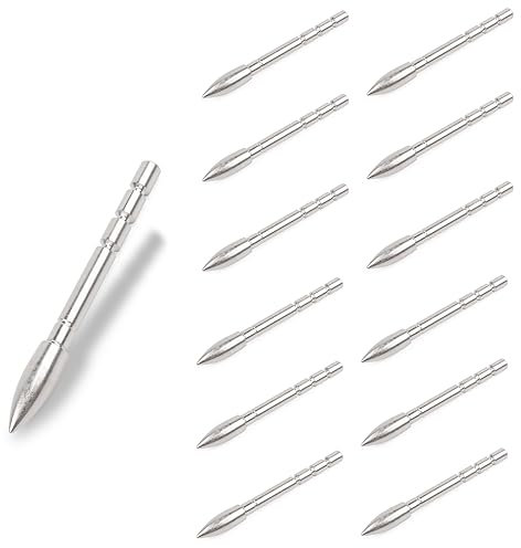 ELONG OUTDOOR 12 Stück Bogenschießen Pfeilspitzen Einsetzen Jagdspitzen 85 Grain 100 Grain 125 Grain für ID 4,2mm Carbon Pfeile Pfeilschaft