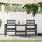 ShGaxin Gartenbank mit Tisch, 2-Sitzer, massives Kiefernholz, Grau, Gartenbank, Außenbank, Parkbank, Terrassenbank, Gartenmöbel für den Außenbereich - 825158
