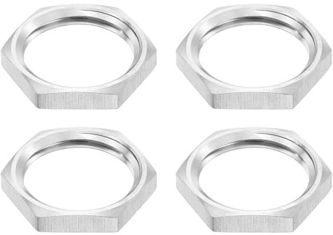 QUARKZMAN Écrou de Blocage Mince Hexagonal pour Raccord de Tuyau G1/2, Fixation Femelle pour Plomberie, en Acier Inoxydable 304, Lot de 4 Pièces