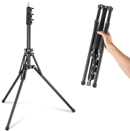 Neewer Trípode de luz con Patas Reversibles 180°, 178 cm, trípode de Viaje portátil, Tornillo 1/4 y Perno 5/8 para fotografía de Interior y Exterior Speedlite Strobo Ring Light Softbox, ST178B,