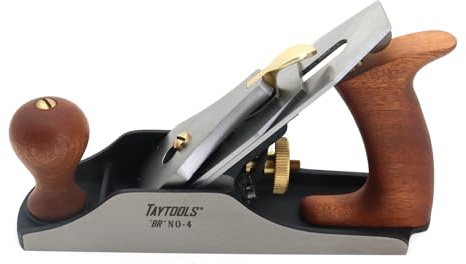Taytools #4 Premium Bedrock Style Flattop Smoothing Plane Bench Plane - 9-3/8 Long Sole, 2 Wide Blade Cryo O1 Steel