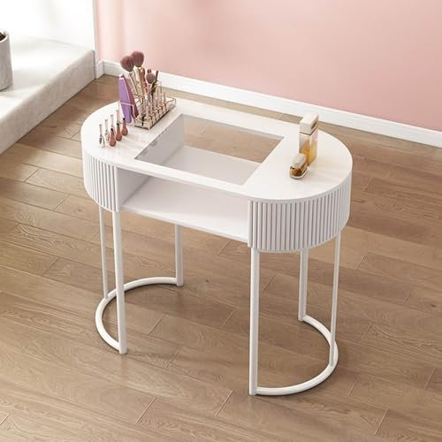 Professioneller Nail Tech Schreibtisch mit Schubladen & 3-stöckiger Aufbewahrung, moderner Maniküretisch aus Holz für Zuhause & Salon, stilvoller Beauty-Arbeitsplatz für Nagelkünstler