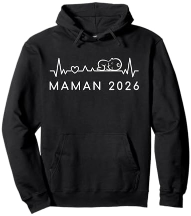 Future Maman 2026 Battement de Cœur Annonce De La Grossesse Sweat à Capuche