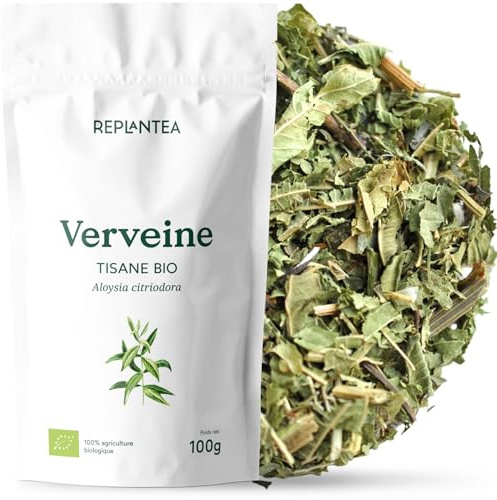 REPLANTEA Infusion de Verveine Odorante Bio 100g | Coupe Spéciale Infusion | Tisane Digestive et Relaxante | Arôme Intense de Citron | Aloysia Citriodora en Vrac