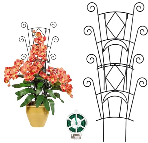 Enrejado de jardín de metal – Postes para plantas trepadoras antioxidantes, estructura de soporte duradera expandible, rejilla de entrenamiento Pothos Monstera Ivy, expositor de pared vertical |