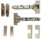 Set bestehend aus: 2 x GRASS Tiomos Möbel - Scharnieren (Topfband), gedämpft, 110°, 2 gerade Montageplatten und 4 Abdeckkappen (Eckanschlag) von UMAXO®