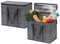 VENO 2 Pack Large Insulated Reusable Grocery Bag w/Hard Bottom, Food Delivery, Heavy Duty, Stands Upright, Dual Tab Zipper, Collapsible, Water-Resistant, Sustainable (Black Windowpane, 2 Pack)