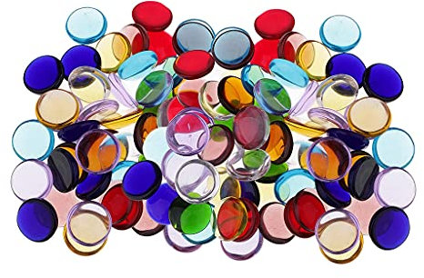 LUOSHUAI Tesselles mosaique 280 Morceaux de Forme Ronde en Verre de mosaïque en Verre Clair Matériau pour la Fabrication de la mosaïque Mosaique Verre