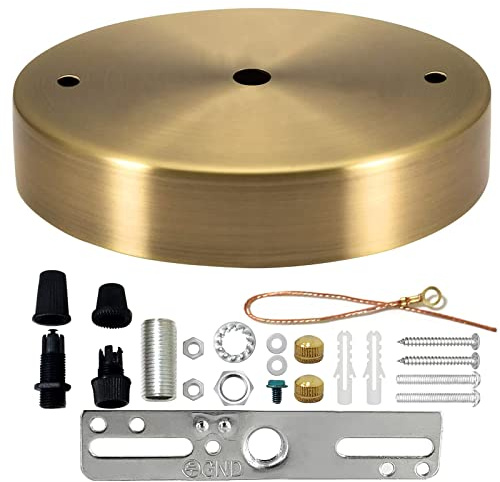 VTYXCTIGJ Light Canopy Kit Gold, 4.7 US UL Vintage Chandelier Ceiling Light Plate for Pendant Light Chandelier Canopy Kit with All Mounting Hardware, Light Fixture Cover Plate for Easy Installation
