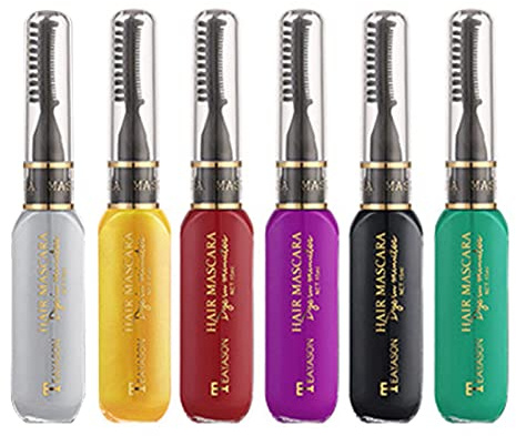 Fowybe Mascara per Capelli sicuri 6 Colori | Colore per Capelli temporaneo per tinture per Capelli per Bambini | Gesso Lavabile per Capelli per Ragazze, Regalo di Compleanno, Calze di Natale