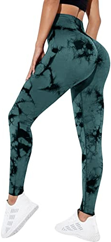 Litthing Tie Dye Gym Leggins Deporte Mujer Yoga Leggings Push Up Suaves Elásticos Tie Dye Mujer Anticeluliticos Sin Costuras Opaco Scrunch Butt Pantalones Yoga Running