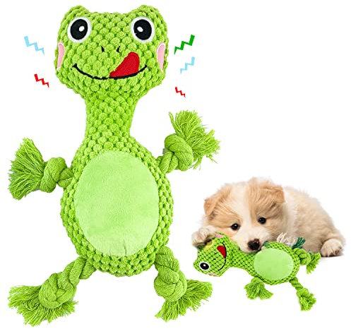 TUZHE Hundespielzeug große Hunde Tauziehen plüschtiere für Hunde Süßes Quietschendes Hundespielzeug unzerstörbar Interaktives Kauspielzeug Hund für Große Kleine Und Mittel Welpen Hunde (Frosch)