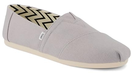 TOMS Tenis clásicos Alpargata para Hombre, Lona de algodón Reciclado Gris llovizna, 43.5 EU