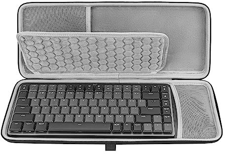 GEEKRIA Étui combo clavier et souris, compatible avec Logitech MX Mechanical Mini, Keychron K3 Version 2, LOFREE Flow84, MelGeek O2, Flow Lite 84, sac de voyage rigide portable (gris foncé)