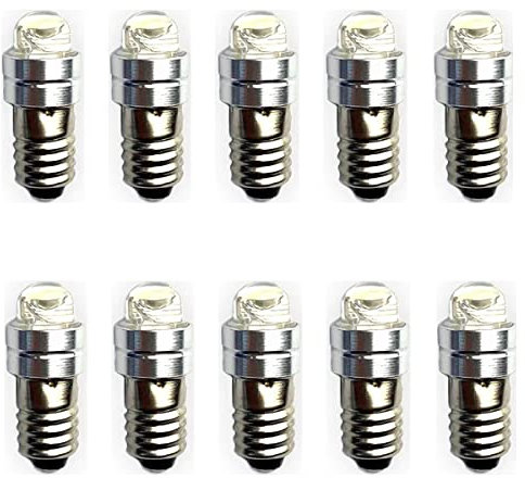 GutReise E5 LED Glühbirnen, 10PCS E5 Schraube Glühbirne Indicator Lampen DC9V-24V Warm weiß 0.2Watt 6-7Lm (Warm Weiß, DC9-24V)