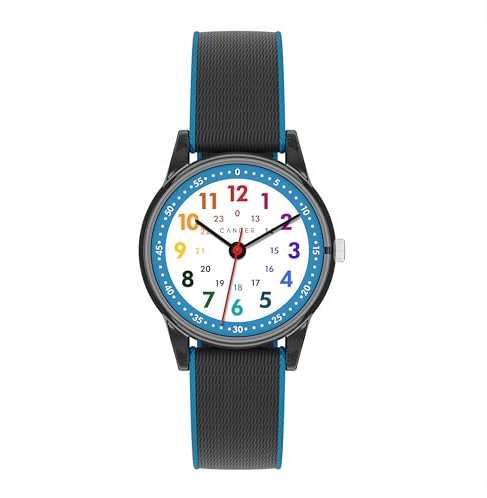 Cander Berlin MNA 0130 S Kinderarmbanduhr Klett Armbanduhr Kinder Mädchen Junge 3 ATM wasserdicht Lernuhr analog Lernen