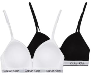 Calvin Klein Mädchen 2er Pack BH Bralettes Triangel, Mehrfarbig (Pvhblack/Pvhclassicwhite), 8-10 Jahre