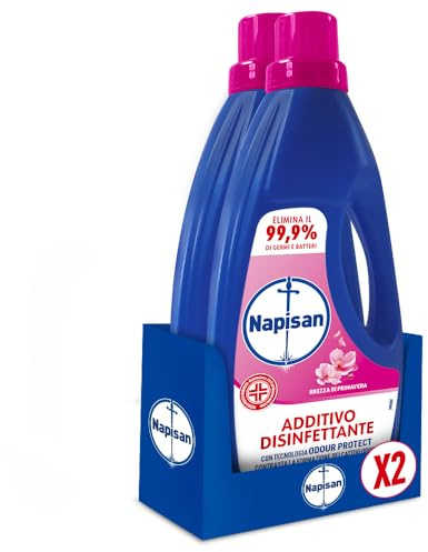 Napisan Additivo Disinfettante Lavatrice alla Fragranza Brezza di Primavera, Confezione da1 Litro di Additivo Liquido per Lavatrice, Contro i Batteri e i Cattivi Odori
