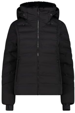 CMP Giacca imbottita Aprés Ski con ghetta antineve da donna, 34W4406 (IT, Testo, S, Regular, Regular, Nero)