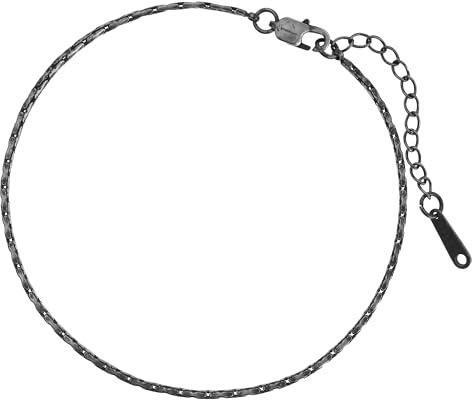 Tillverkad av Nami herrarmband i rostfritt stål silver/guld minimalistiskt armband män armband för män silverarmband män filigran kuban länk kedja armband, 18 cm, Polyester Metall, Ingen ädelsten