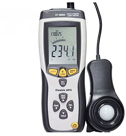 Luxómetro Portátil, DT-8808 Medidor de luminancia de iluminación interior Brillo Test Meter Lux(DT-8809)