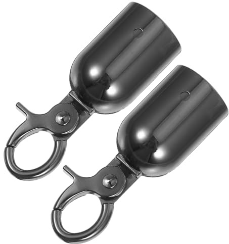 Cabilock Lot de 2 Embouts de Corde 28 MM en Alliage de Zinc Noir Brillant Butée de Corde Robuste avec Crochet Métallique pour Garde-Corps Attache-Cordon Sécurisée pour Usage Extérieur et