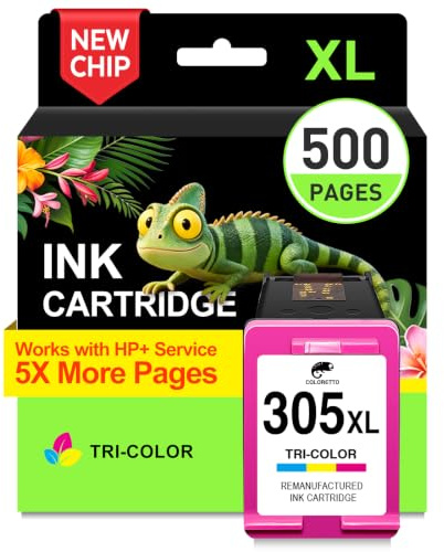 COLORETTO 305XL bläckpatron kompatibel med HP 305 XL 1 färg | DeskJet 2800e 2820e 4200e 4220e 2810e 4222e 2821e 2822e 2823e 4230e 4210e 2700e 2710e 2720e 2722e 2723e 2724e 2755 skrivare