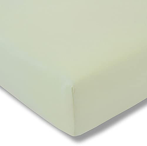 ESTELLA Spannbetttuch Natürlich Verde | 150x200 cm | Bio und GOTS Zertifiziert | passend für Matratzen 140-160 cm (Breite) x 200 cm (Länge) | trocknerfest und bügelfrei | 100% Bio-Baumwolle