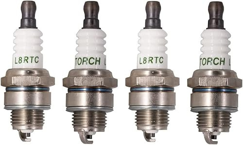 TORCH 4pcs L8RTC Spark Plug Solid Terminal Replace for N GK BPMR8Y BPM8Y, Champion RCJ6Y, Kawa saki 920702115 Spark Plugs