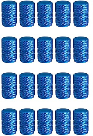 SENZEAL 20 Pièces Bouchon Valve Pneu Voiture en Aluminium Universel Style Rond Capuchon de Valve Auto Bouchons de Tige de Valve de Pneu pour Voiture Camion Moto Vélo (Bleu Ciel)