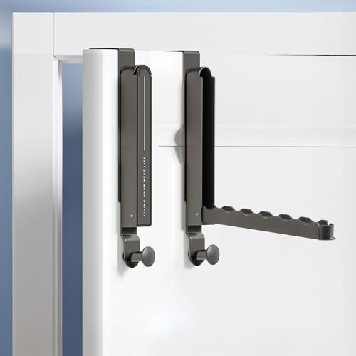 ZLLkeji Appendiabiti Da Porta Ganci Porta In Alluminio Con 6 Ganci e Un Portasciugamani Nascosto Attaccapanni Da Porta Per Bagno Cucina Ufficio
